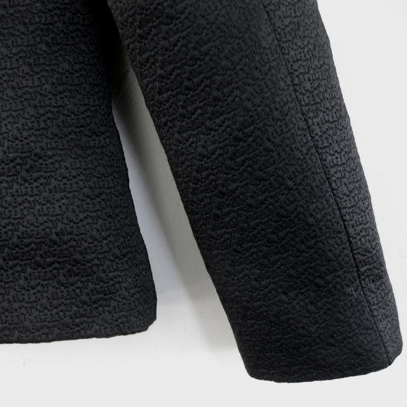 NWT Textured black blazer L Chico's 2 $118 Poly Cotton 3-button Princess seams - Picture 4 of 6